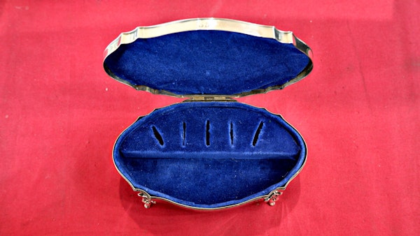 Antique Silver & Enamel Jewellery Box - image 2