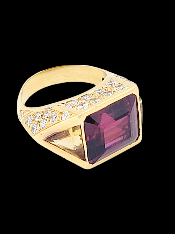 Fine Garnet and diamond cocktail ring by Hammerman Bros. NY SKU: 7038 DBGEMS - image 3