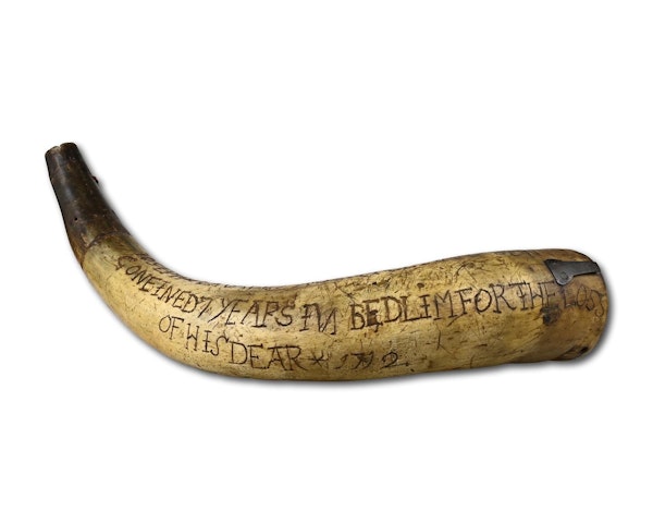 Cow’s horn engraved by a patient of Bedlem. English, circa 1712. - image 9