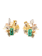 Brutalist 3 colour gold, diamond and tourmaline earrings SKU: 7049 DBGEMS - image 1