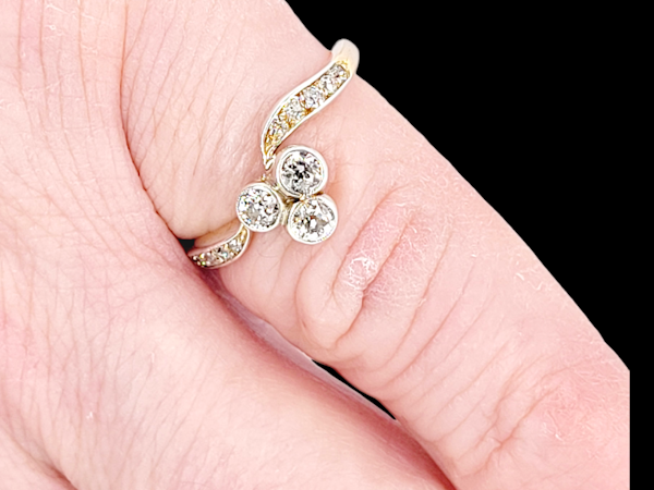 Edwardian diamond trefoil ring SKU: 7052 DBGEMS - image 2