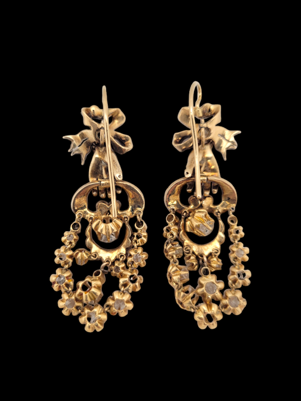 Antique hand diamond drop earrings SKU: 7064 DBGEMS - image 3