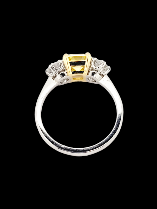 Fine fancy intense asscher cut diamond engagement ring SKU: 7069 DBGEMS - image 3