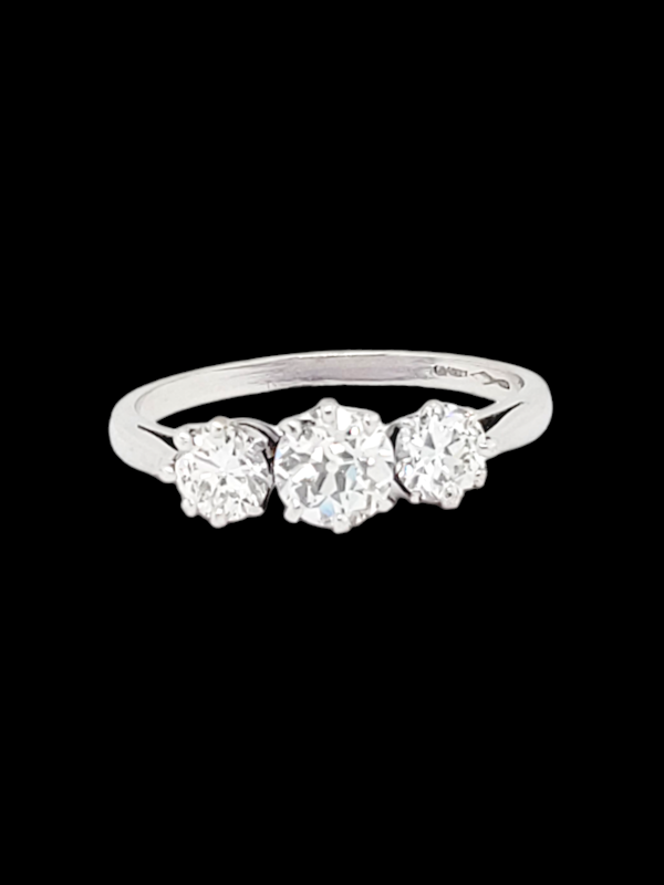 Art deco diamond trilogy engagement ring SKU: 7075 DBGEMS - image 1