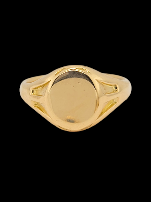 Heavy gauge 18ct gold signet ring SKU: 7079 DBGEMS - image 1