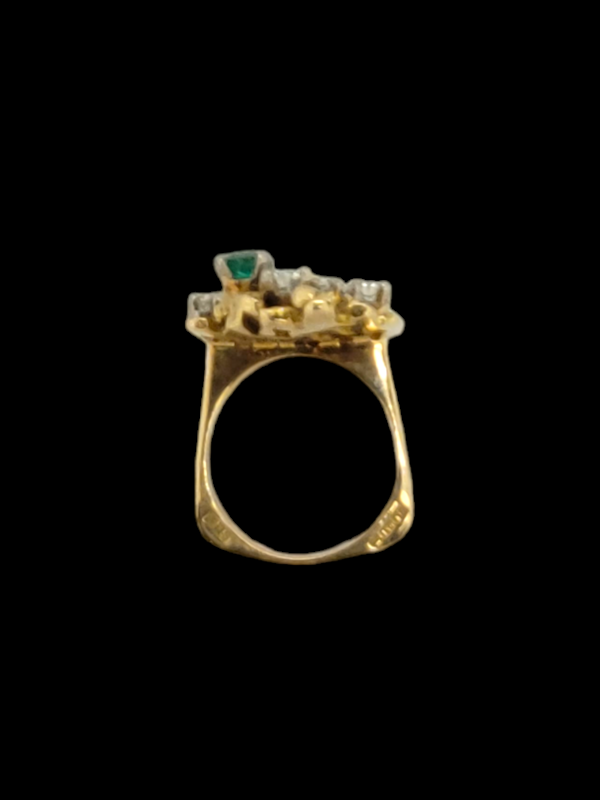 Cool organic 1970's emerald and diamond ring SKU: 7080 DBGEMS - image 3