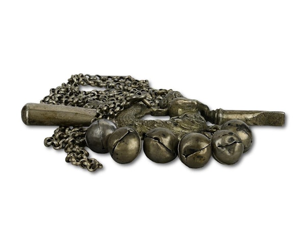 Silver gilt mermaid rattle and whistle. North European, mid 18th century. - image 7
