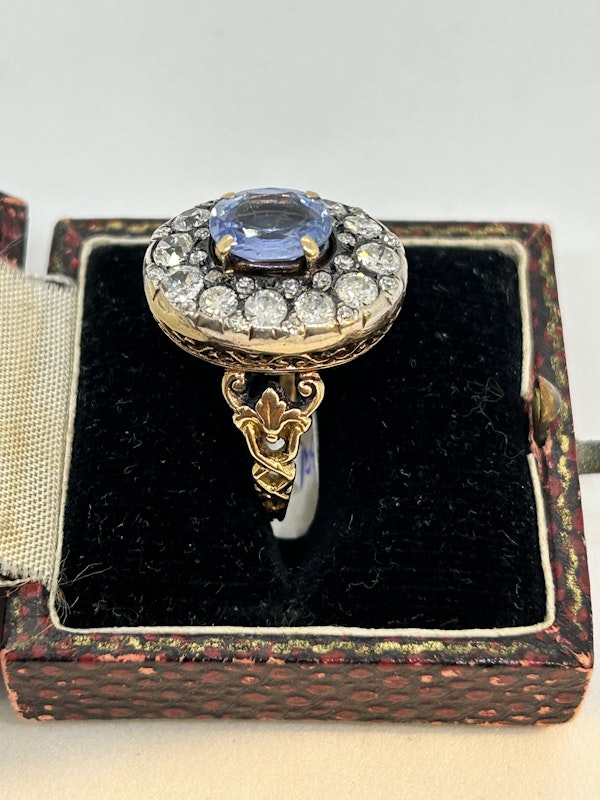 Lovely Victorian French sapphire diamond ring at Deco&Vintage Ltd - image 2