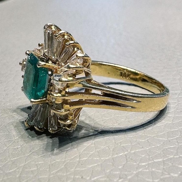 An Emerald & Diamond "Ballerina" ring - image 4