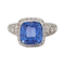 Gem Cornflower Ceylon sapphire and diamond antique engagement ring SKU: 7096 DBGEMS - image 4