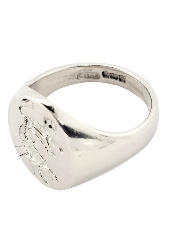 Unusual platinum signet ring SKU: 7095 DBGEMS - image 1