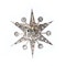 Vintage Diamond And Silver Upon Gold Star Brooch, Circa 1930, 3.00 Carats - image 2