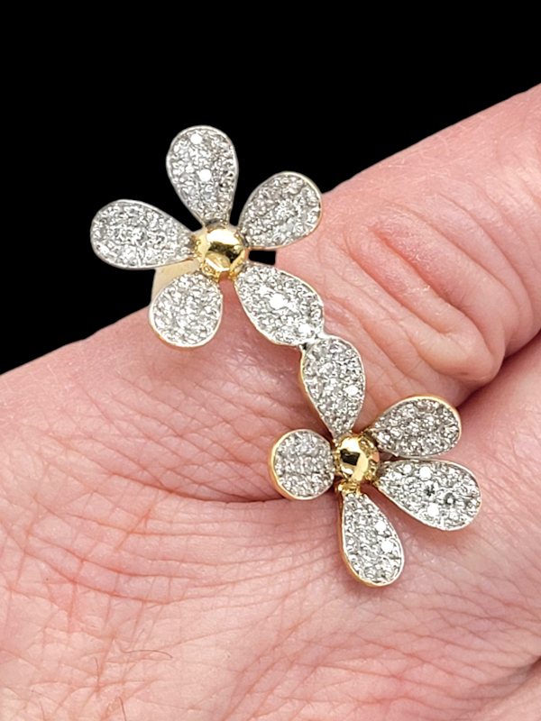 Modern diamond daisy dress ring SKU: 7101 DBGEMS - image 2