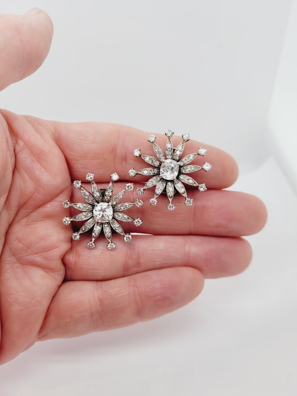 Pair of chunky old mine cut diamond earrings SKU: 7113 DBGEMS - image 2