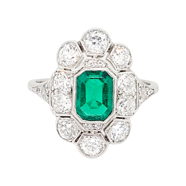 Fabulous emerald and diamond art deco ring SKU: 7105 DBGEMS - image 6