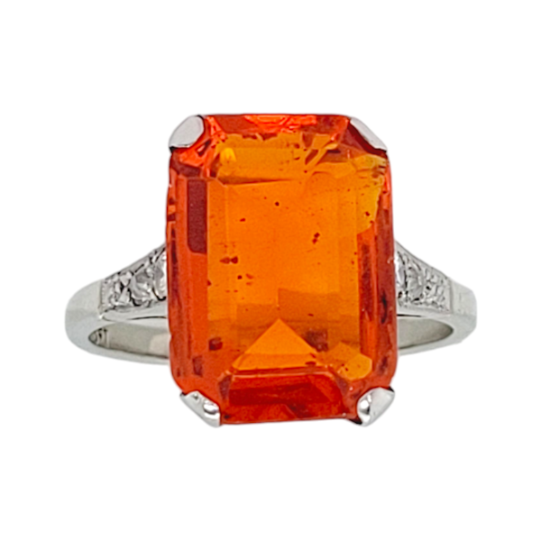 Art deco fire opal and diamond ring SKU: 7103 DBGEMS - image 6