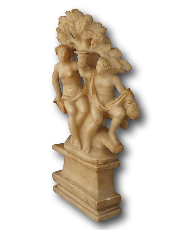 Alabaster sculpture of Bacchus and Ariadne. Sicilian, 17th century. - image 4