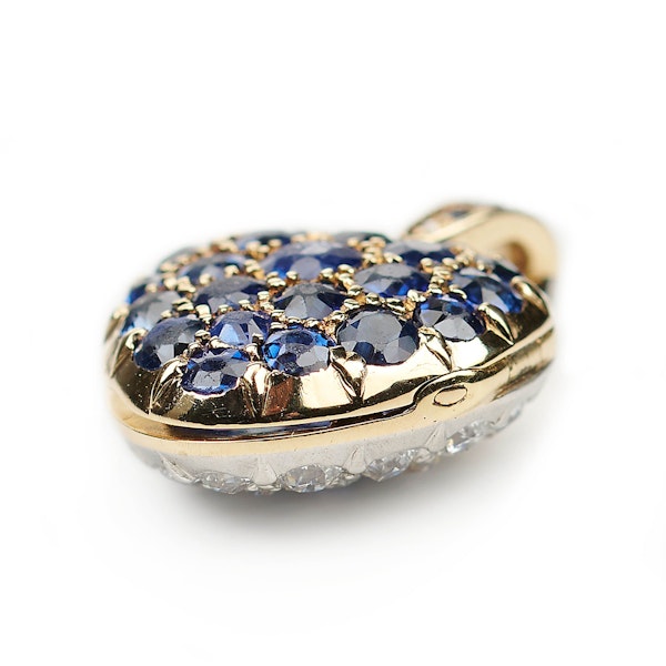 Antique Sapphire, Diamond and Gold Double Sided Locket, Circa 1910 - image 3