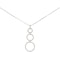 18K White Gold 3 Hoops Diamond Necklace - image 2