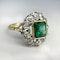 Emerald & Diamond Edwardian Engagement Ring CHIQUE TO ANTIQUE - image 3