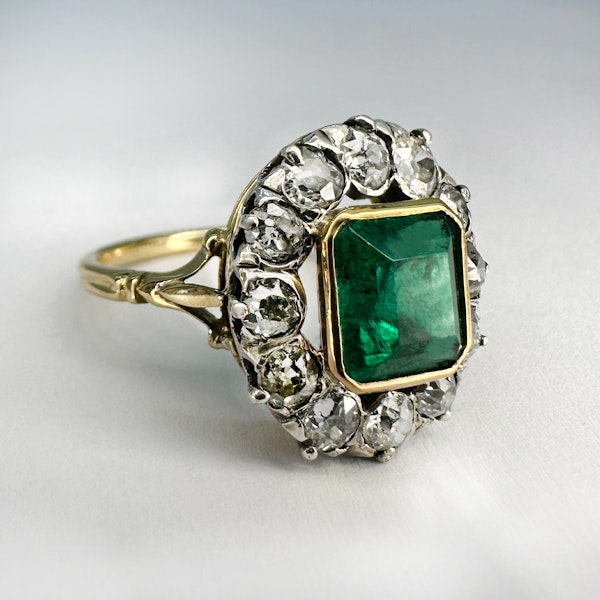 Emerald & Diamond Edwardian Engagement Ring CHIQUE TO ANTIQUE - image 3