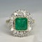 Emerald & Diamond Edwardian Engagement Ring CHIQUE TO ANTIQUE - image 2