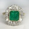 Emerald & Diamond Edwardian Engagement Ring CHIQUE TO ANTIQUE - image 1