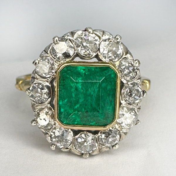 Emerald & Diamond Edwardian Engagement Ring CHIQUE TO ANTIQUE - image 1