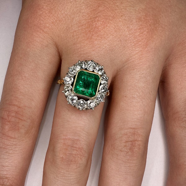 Emerald & Diamond Edwardian Engagement Ring CHIQUE TO ANTIQUE - image 4