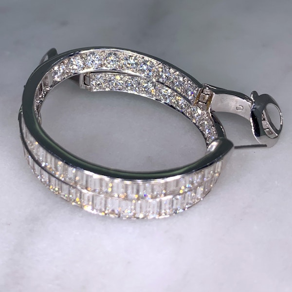 10.5ct Large Baguette Diamond Hoop Earrings  CHIQUE TO ANTIQUE Stand 375 - image 1