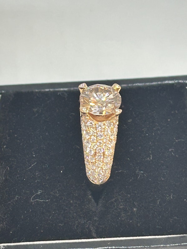 Lovely champagne 1.93ct single diamond ring at Deco&Vintage Ltd - image 3