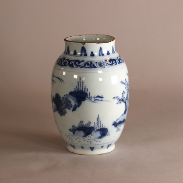 A small Delft earthenware blue and white vase, late 17th century - image 3