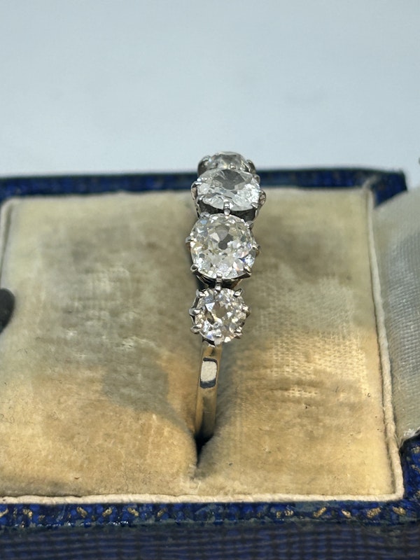 Lovely four stones art deco diamond ring at Deco&Vintage Ltd - image 3