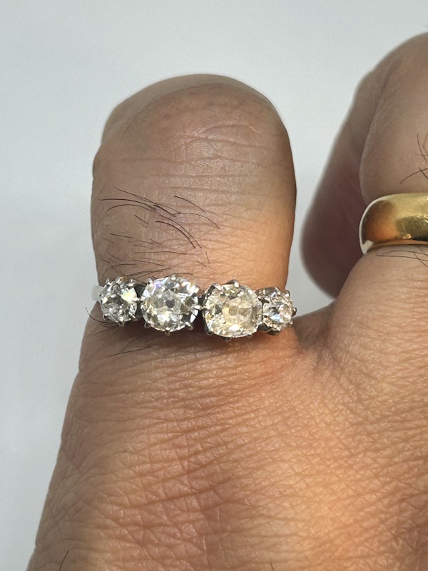 Lovely four stones art deco diamond ring at Deco&Vintage Ltd - image 4