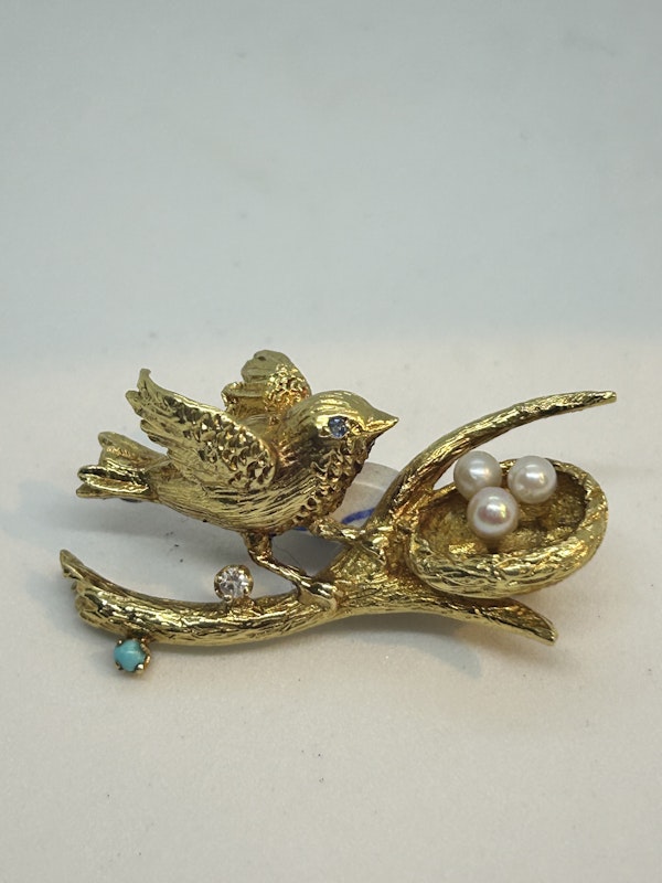 Lovely and cute Vintage English bird brooch at Deco&Vintage Ltd - image 3