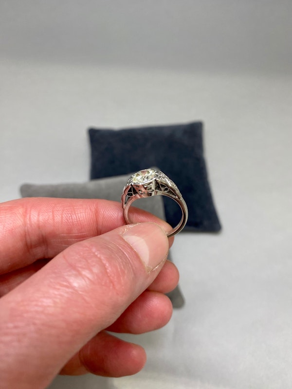 Single Stone Old Cut Diamond Ring in Platinum date circa 1920, SHAPIRO & Co since1979 - image 4
