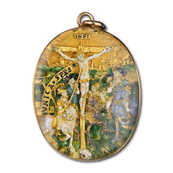 Renaissance gold & enamel relief of the crucifixion. South German, 16th century. - image 2