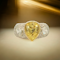 Natural Fancy Yellow Pear Shaped Diamond Ring. - image 1