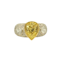 Natural Fancy Yellow Pear Shaped Diamond Ring. - image 3