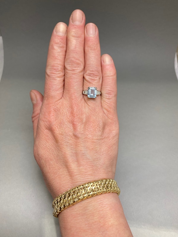Aquamarine Diamond Ring in Platinum date circa 1960, SHAPIRO & Co since1979 - image 5