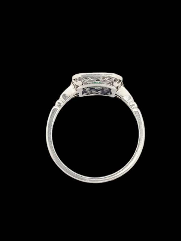 Art deco emerald and diamond engagement ring SKU: 7123 DBGEMS - image 3