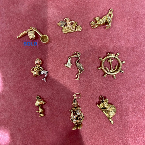 (1st) Charms in 9ct, 14ct & 18ct Gold date Vintage , Lilly's Attic since 2001 - image 24