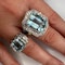 Large Aquamarine Diamond Ring. CHIQUE to ANTIQUE - image 1