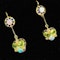 Opal Peridot Diamond Enamel Drop Earrings CHIQUE to ANTIQUE - image 3