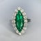Large Emerald (5ct) & Diamond (1.60) Marquise Ring. CHIQUE to ANTIQUE - image 1