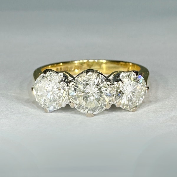 Three Stone Diamond Engagement Ring 2.27ct Total  CHIQUE to ANTIQUE - image 1