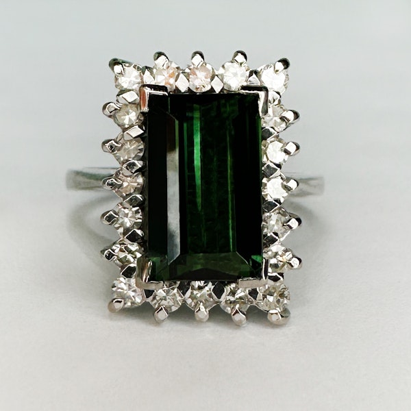 Tourmaline & Diamond Cluster Engagement Ring.  CHIQUE to ANTIQUE. STAND 375 - image 3