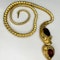 Victorian Gold & Garnet Snake Necklace CHIQUE to ANTIQUE - image 4