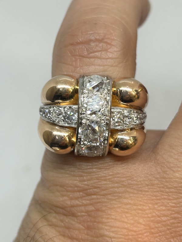 Chic and chunky 1940,s French diamond ring at Deco&Vintage Ltd - image 6
