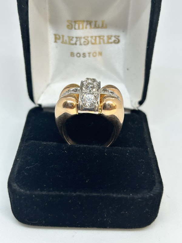 Chic and chunky 1940,s French diamond ring at Deco&Vintage Ltd - image 3
